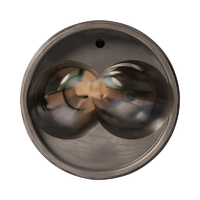 Conical twin barrel screw