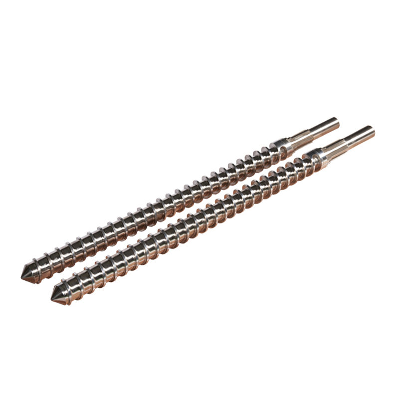 Flat double barrel screw