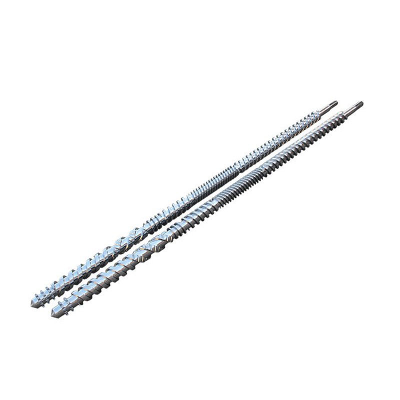 Flat double barrel screw